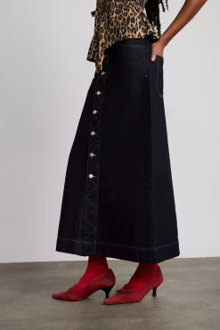 charley denim skirt - dark indigo