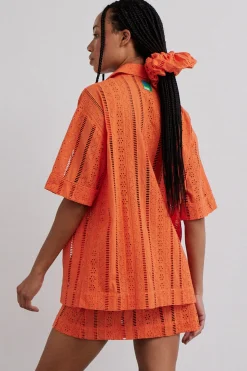 chlo shirt - orange broderie