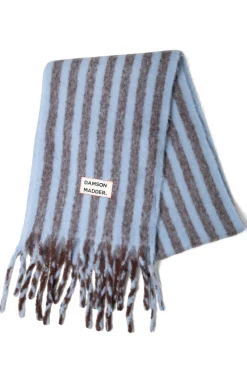 chocolate u0026 baby blue fluffy stripe scarf