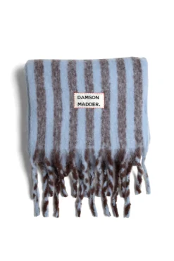 chocolate u0026 baby blue fluffy stripe scarf