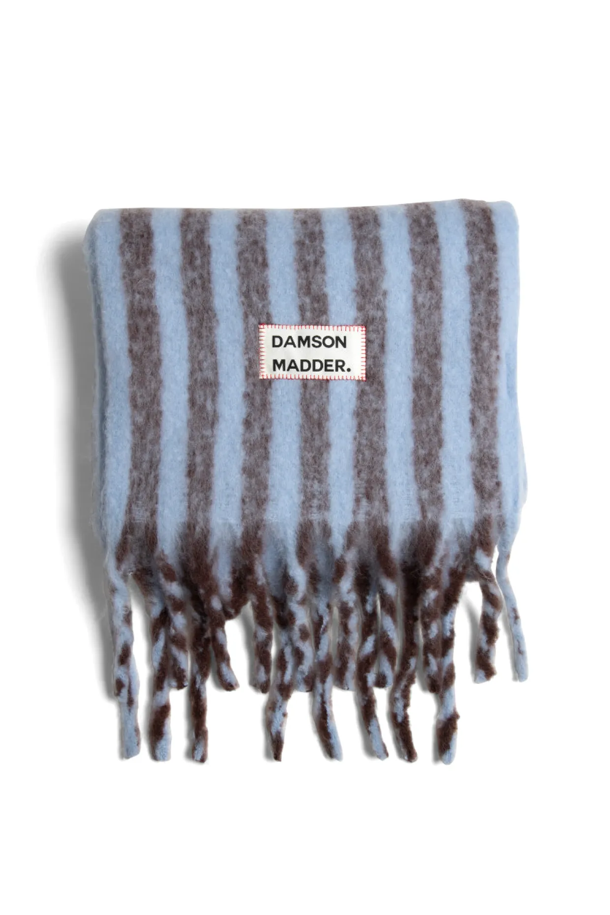 chocolate u0026 baby blue fluffy stripe scarf