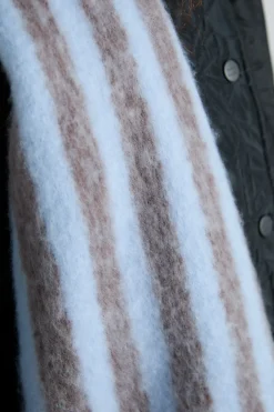 chocolate u0026 baby blue fluffy stripe scarf