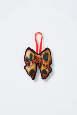 christmas tree decoration - leopard bow
