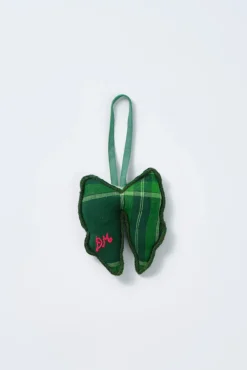 christmas tree decoration - green check bow