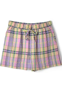 cindy check pull on shorts