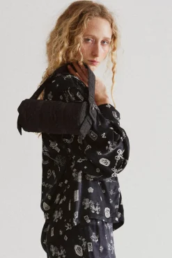 clairo blouse - symbol print
