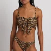 classic shirred bikini bottom - leopard