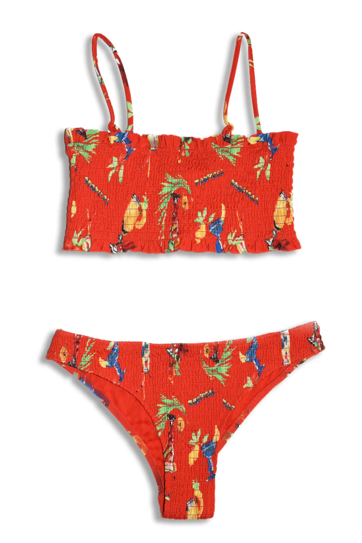 classic shirred bikini bottom - cocktails