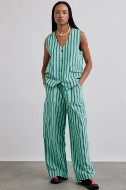 coco oversized waistcoat - mint stripe