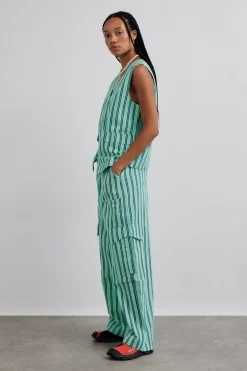 coco oversized waistcoat - mint stripe