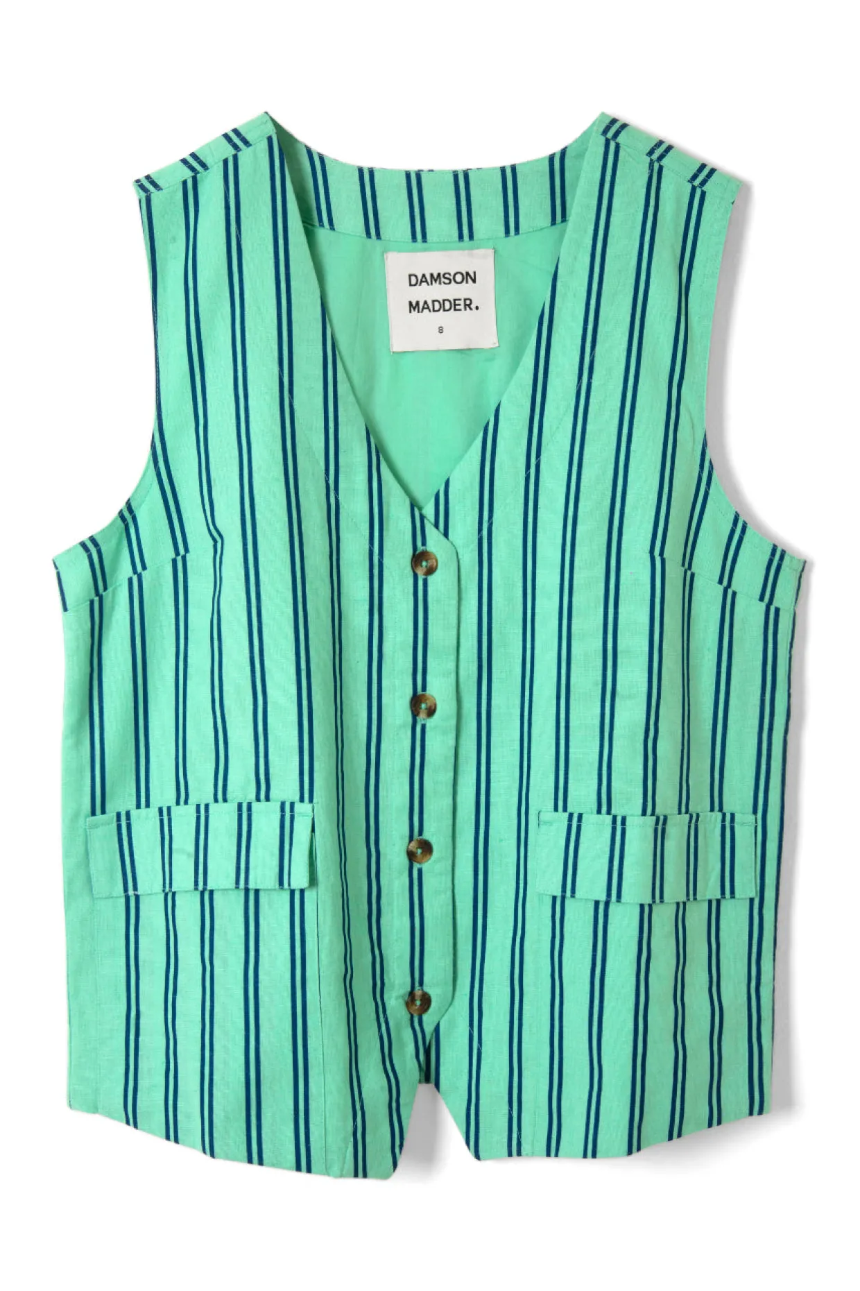 coco oversized waistcoat - mint stripe