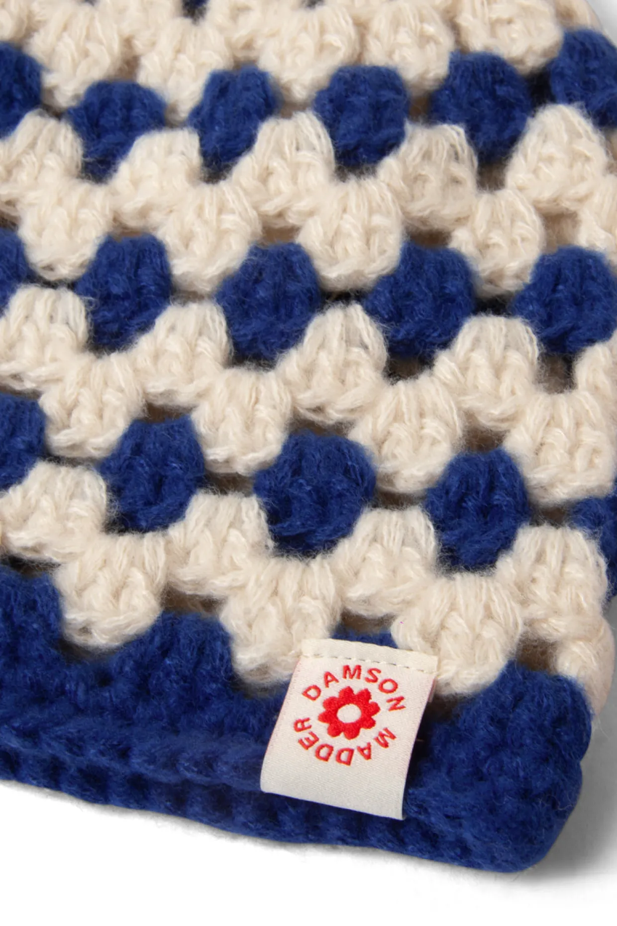 crochet stripe hat - blue