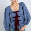 dakota blouse - blue check