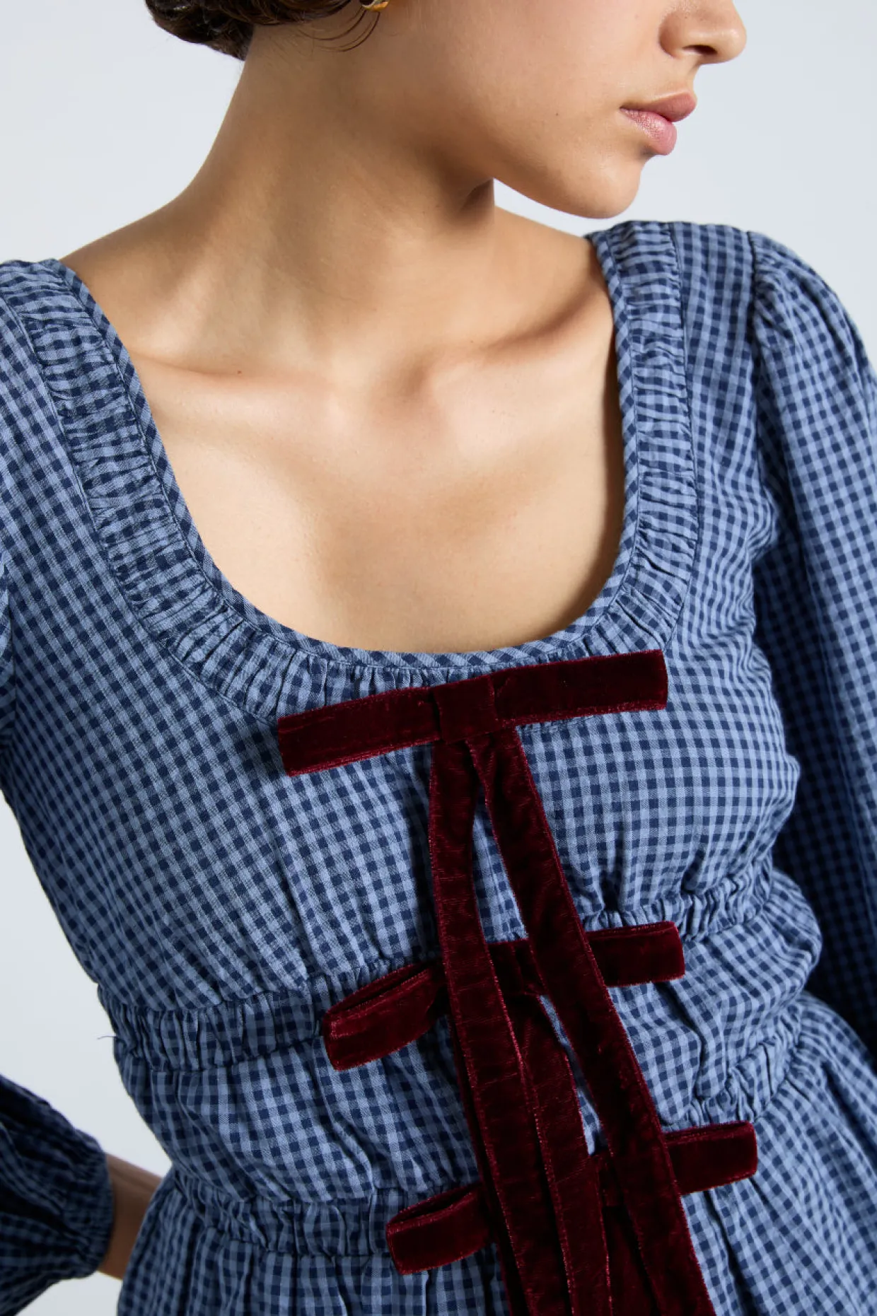 dakota blouse - blue check