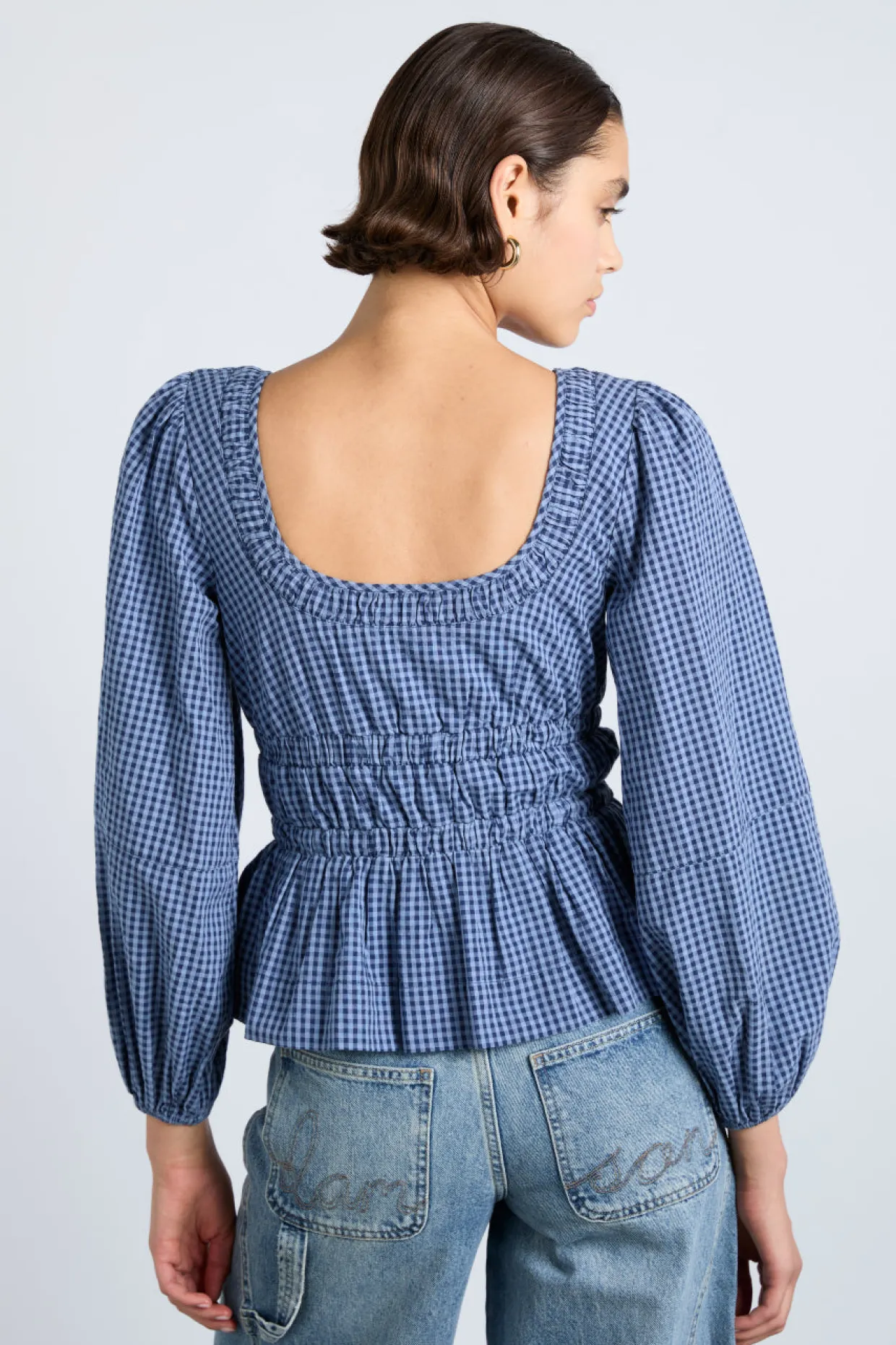 dakota blouse - blue check
