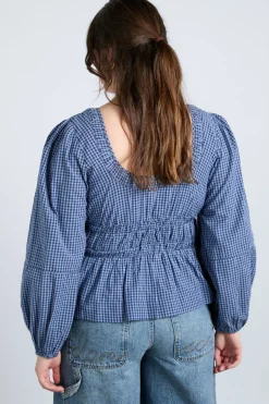 dakota blouse - blue check