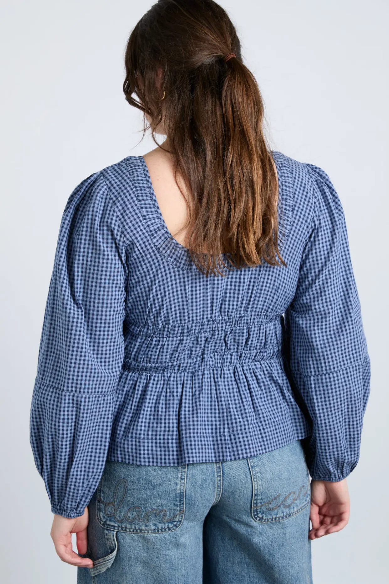 dakota blouse - blue check