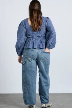 dakota blouse - blue check