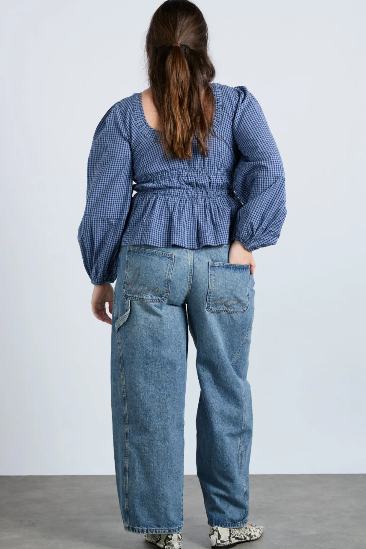dakota blouse - blue check