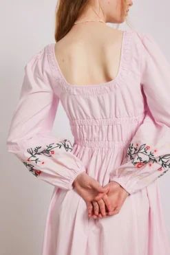 dakota dress - pink embroidery