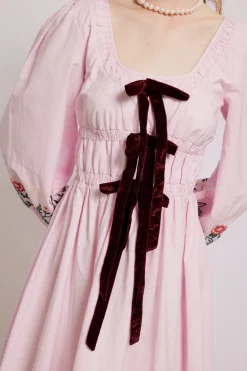 dakota dress - pink embroidery