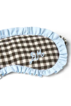 damson pj eye mask - brown gingham