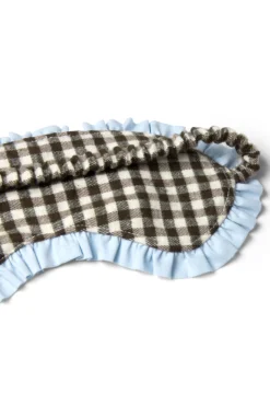 damson pj eye mask - brown gingham