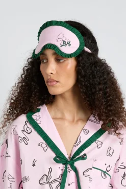damson pj eye mask - pink symbols