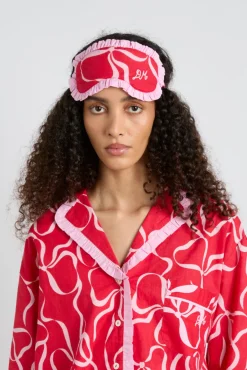 damson pj eye mask - red bows