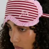 damson pj eye mask - red stripe
