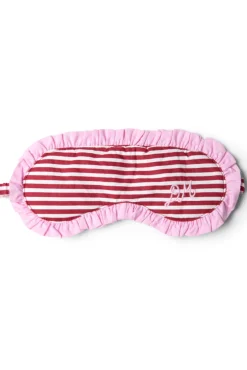 damson pj eye mask - red stripe