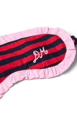 damson pj eye mask - red/navy stripe