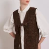 dilly denim gilet - dark leopard