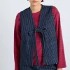 dilly gilet - navy pinstripe