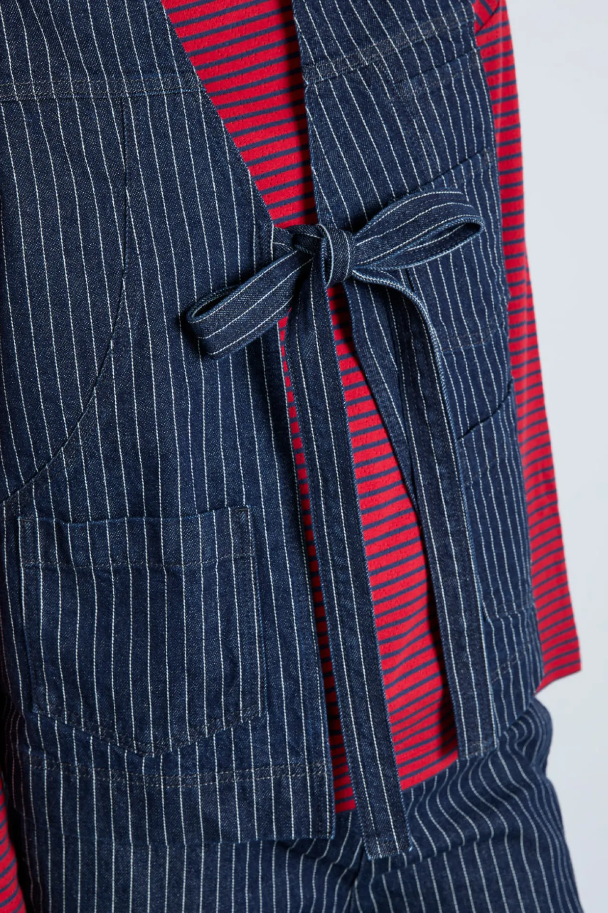 dilly gilet - navy pinstripe