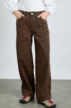 dion jeans - dark leopard overdye