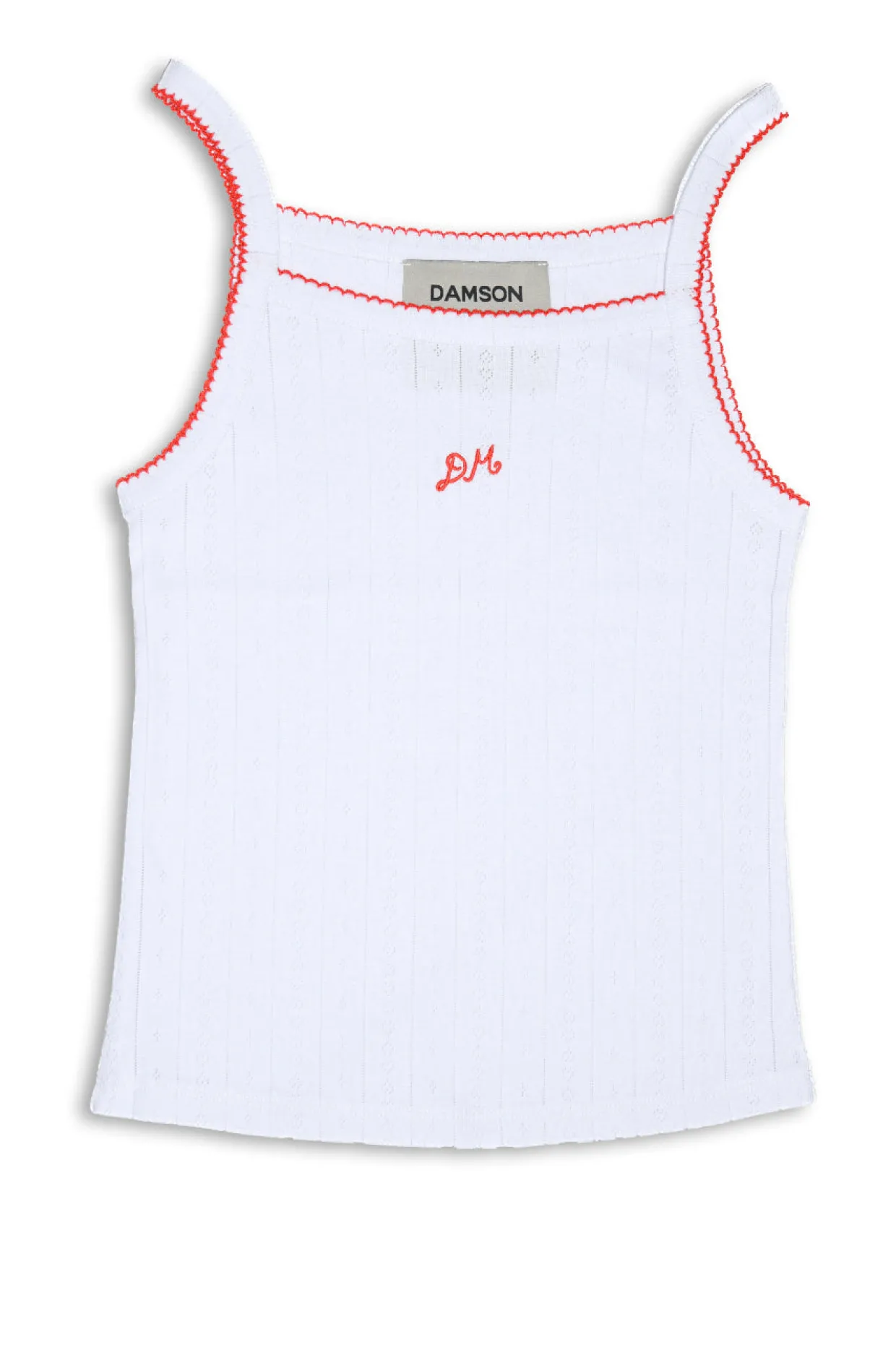 dm cami top - white pointelle