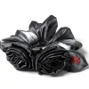 double rose scrunchie in glass satin