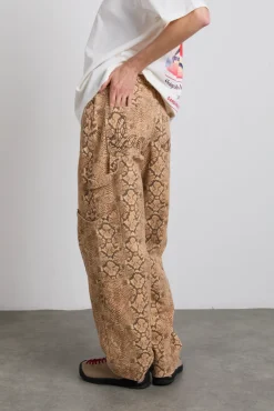drew cargo jeans - snake print