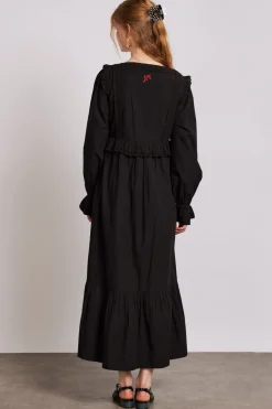 edith midi dress - black