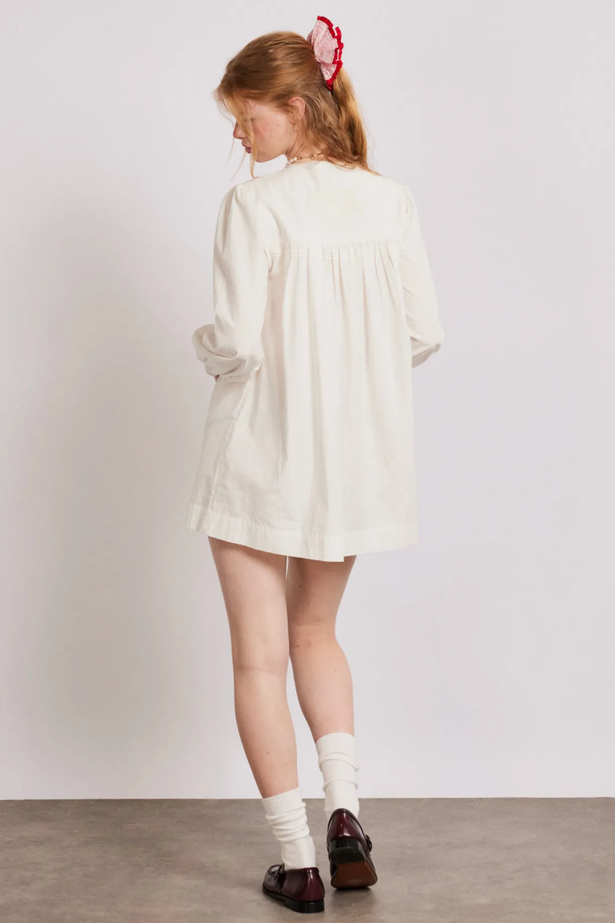 embroidered genevieve mini dress