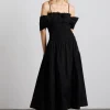 esmerelda midi multi-way dress - black