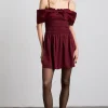 esmerelda mini multi-way dress - burgundy