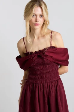 esmerelda mini multi-way dress - burgundy