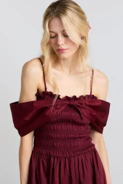 esmerelda mini multi-way dress - burgundy