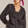 eugenie bow blouse - black