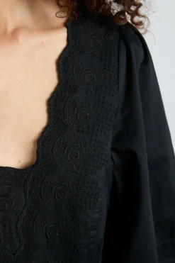 eugenie bow blouse - black