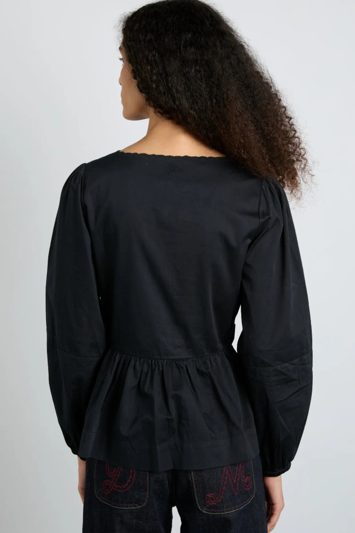 eugenie bow blouse - black