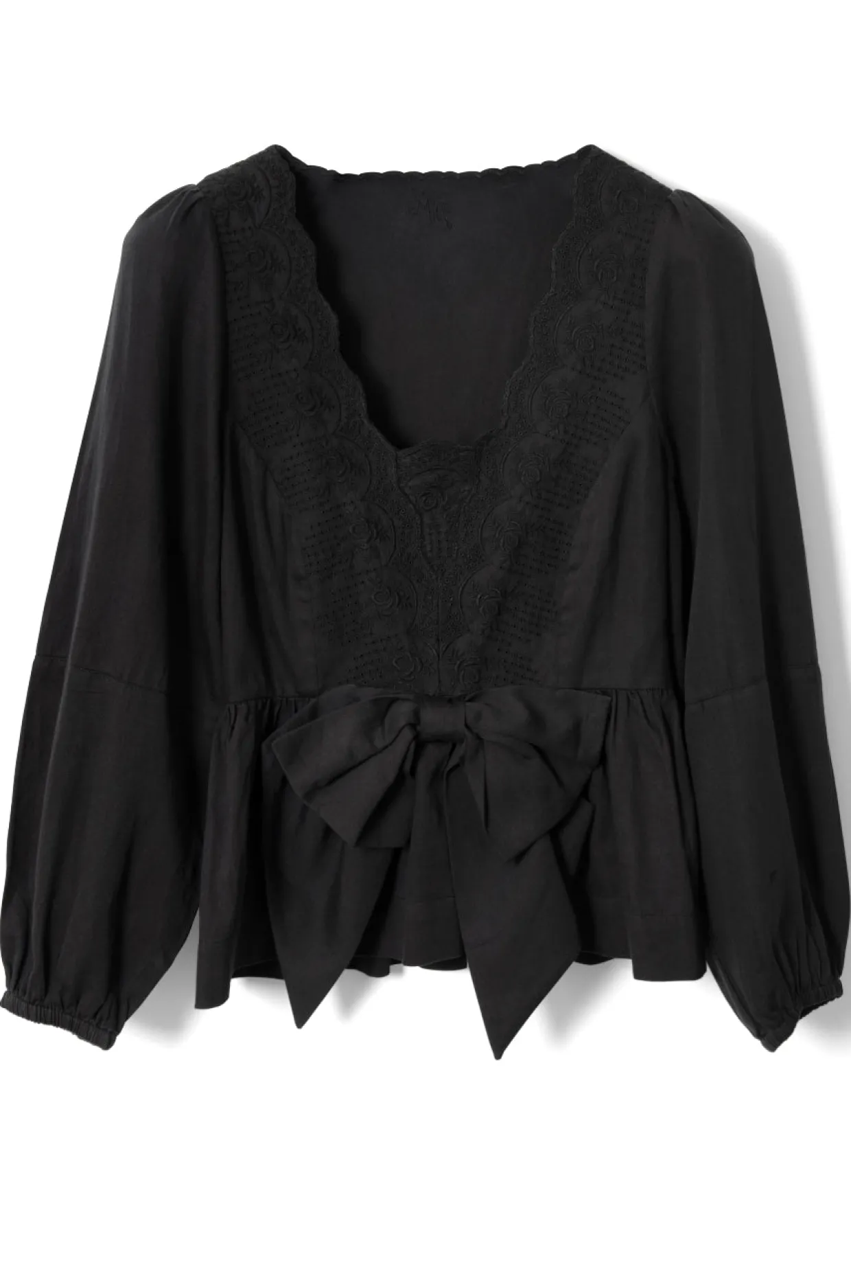 eugenie bow blouse - black