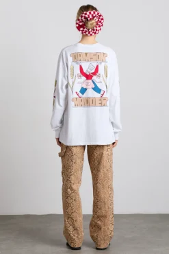 fresh bread long sleeve tee - white